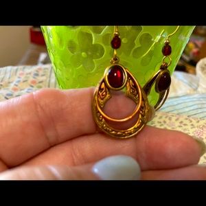 Gold tone earrings boho Art Deco like